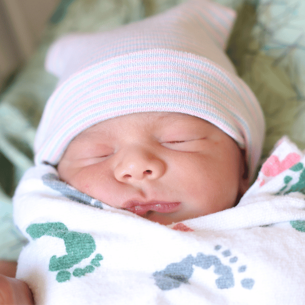 newborn infant in swaddle